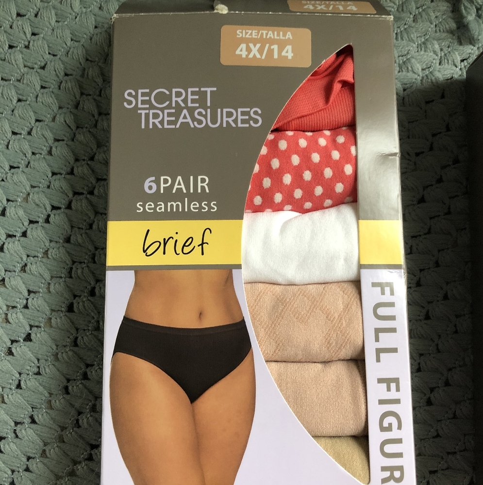 Secret Treasures 6 pair seamless brief 4X/14